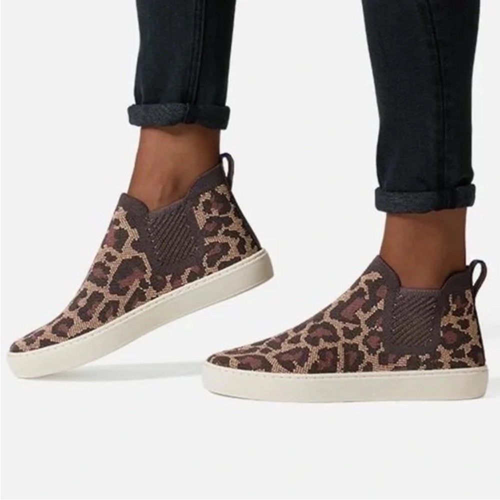 Rothy's Chelsea Wildcat Cheetah‎ High Top Slip On Sneaker Animal Leopard size 8